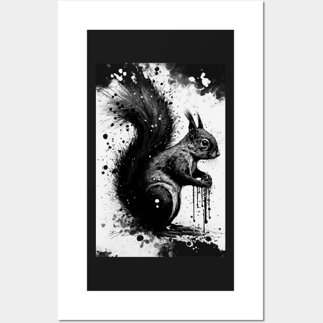 Ink Painting of A Squirrel Wall Art by TortillaChief